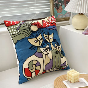 Cojines bordados, funda de cojines, decoración del hogar, gato, perro, Animal, Abstracto, <span class=keywords><strong>Picasso</strong></span>, cojín de asiento, fundas de almohada, cama, sofá, habitación - Product Image 3