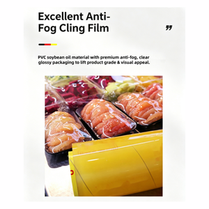 <span class=keywords><strong>Film</strong></span> <span class=keywords><strong>étirable</strong></span> en PVC pour emballage <span class=keywords><strong>alimentaire</strong></span>, qualité <span class=keywords><strong>alimentaire</strong></span>, 10 microns, rouleau jumbo de 1500 m - Product Image 2