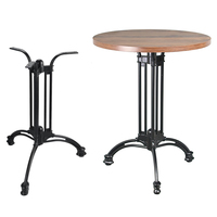 Base de table en aluminium moulé sous pression à trois branches avec pieds en fer à cheval pour table de bistrot, restaurant, café ou salle à manger