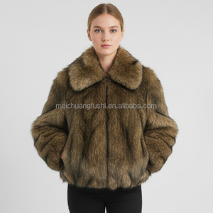 Veste en fausse fourrure personnalisée pour <span class=keywords><strong>femme</strong></span>, manteau d'hiver épais et duveteux, blouson court chaud, fabricant OEM - Product Image 1