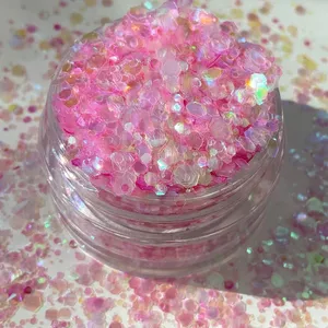 Eu Standaard 10G Iriserende Chunky Glitter Milieuvriendelijke Biologisch Afbreekbare Kerstboom Glitter Op Maat Gemaakt Fijne Glitter Iriserend