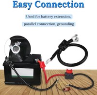 Connecteur automobile à sertir M8 pour bornes de batterie 1/0 3/0 25mm² 25mm 35mm² 10MM 2AWG 6AWG – Câble d'alimentation DC pour batterie