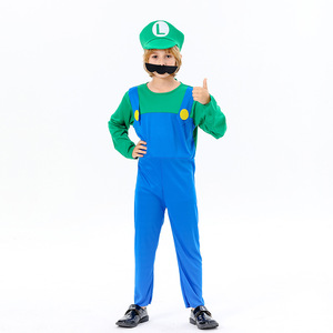 Luigi <span class=keywords><strong>Bros</strong></span> Plumber Outfit Stage Party Performance Costume Adult <span class=keywords><strong>Mario</strong></span> Cosplay Ropa - Product Image 5