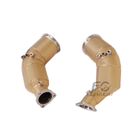 Tubo de Escape de Alto Flujo SS304 para Audi RS4 RS5 2.9T B9.5 2020-2024, Tubo de Escape Aislado Dorado, Mejora de Potencia
