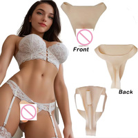 Culottes de contrôle en silicone souple homme-femme avec faux vagin pour travestis cosplay 3 couleurs XS/S/L/XL