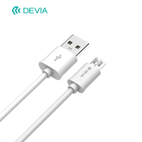 Devia 1M Blanc USB 2.0 vers Micro USB 5V 2A Cuivre pur TPE Câble de charge de téléphone portable pour Android Câble de données de haute qualité