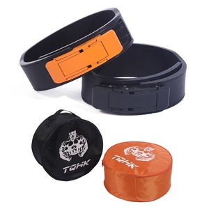 Ceinture de soutien lombaire fitness en cuir de vachette micro-réglable avec boucle à levier à cliquet pour haltérophilie, squats et développés couchés - Product Image 1