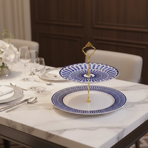 LovingHome 1Pcs Ceramic Plant Pattern Dessert <strong>Fruit</strong> Holder Serving Tier Dish Tray Wedding Cup Cake Stand Plate Set - Product Image 2