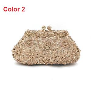 LEB1364ブライダルパーティープロムブリングラインストーンクラッチウェディングバッグ財布イブニングフローラル女性高級ダイヤモンドクリスタルバッグ - Product Image 3