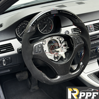 Volant de direction RPPF de haute qualité en cuir et fibre de carbone sur mesure à 3 branches, taille de la poignée 50 mm, pour E90/E92/328i