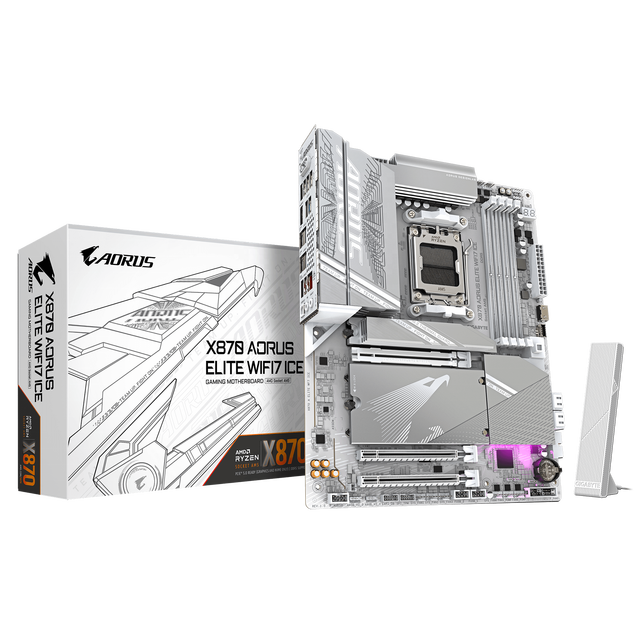 New Stock GIGABYTE X870 AORUS ELITE WIFI7 ICE AM5 Support R 9000/8000/7000 CPU DDR5 256GB Gaming Motherboard for PC Desktop