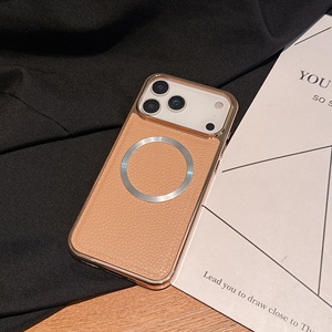 Sang Trọng 17 Pro Max Vải Mô Hình PU Leather Magnetic Trường Hợp Đối Với iPhone 17 Không Khí 17 16 15 14 13 12 Pro Max Cộng Với Mạ Bumper Bìa - Product Image 4