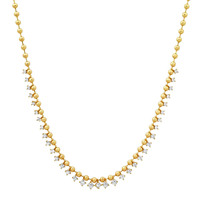 Collier en or 14 carats avec pierres CZ graduées, collier plaqué anti-ternissement, pendentif en argent sterling 925 pour femmes