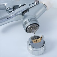 Pistolet de pulvérisation pneumatique mini H-921 en aluminium à alimentation par gravité, pot de peinture 250 ml, buse 1,0 mm, pression d'air 3 bars/43 psi, sans air, pour voiture