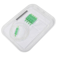 Divisor PLC de Fibra Óptica Mini 1:4, 1X4, 1:4 SC/APC, 0.9mm, 1m, Mini Tubo de Acero para Redes FTTH e IP, Gran Venta