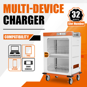 Gabinete de Carga Rápida USB-C PD de 32 Compartimentos para Escuelas, Carro de Almacenamiento Metálico con Cerradura para Laptops, con Certificación ETL - Product Image 3