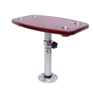 Table réglable en alliage d'aluminium et chêne pour camping-car, accessoire intérieur de véhicule commercial, ensemble complet léger - Product Image 5