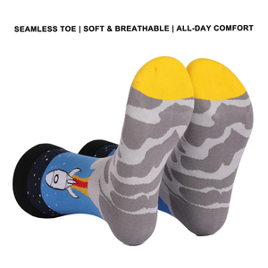 Calcetines Divertidos de Algodón Peinado para Hombre y Mujer, con Dibujos Animados Espaciales, sin Costuras <span class=keywords><strong>en</strong></span> <span class=keywords><strong>la</strong></span> Puntera, para Regalo Divertido - Product Image 2