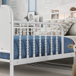 Cadre de lit plateforme en métal moderne pleine grandeur avec éclairage, lit réglable pour enfants avec tête de lit rembourrée écologique et rangement intégré - Product Image 6