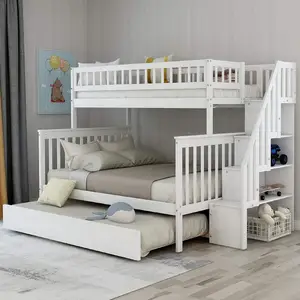 cama de habitación de los niños Suppliers-Cama de madera sólida para niños, desmontaje y montaje para habitación