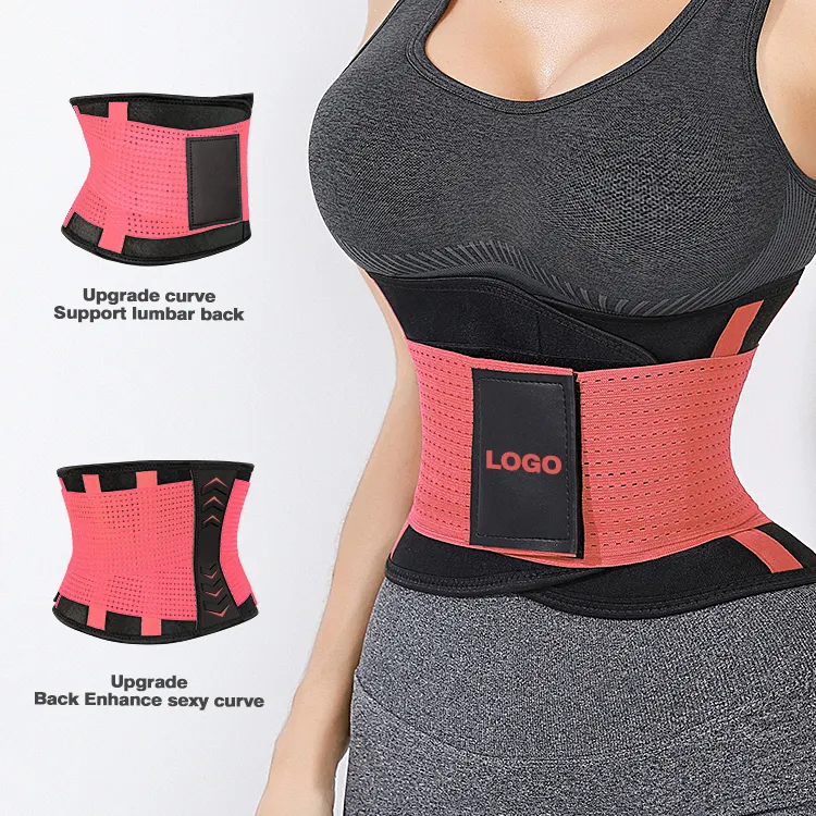 Top Ranking Sweet Premium Sweat Double Compression Lower Back Support Slimming Sweat Pink Waist Trimmer Belt With Logo