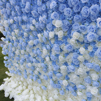 NINI Mur de fleurs artificielles en soie bleu marine 8ft x 8ft, style moderne, pour mariage, baby shower, fête, toile de fond pour la photographie