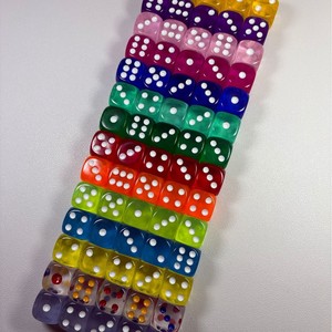 Dadi in Acrilico Trasparenti Colorati da 16mm con Angoli Arrotondati e Punti <span class=keywords><strong>per</strong></span> Giochi da Tavolo, Intrattenimento Educativo - Product Image 3