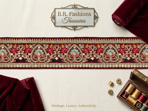 Beautiful Custom Width Cotton Lace Embroidery Border Trim for <b>Sarees</b> Wedding Gowns Suits Lehengas Dresses & Fashion Accessories - Product Image 6