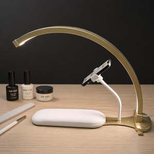 Lámpara <span class=keywords><strong>UV</strong></span> Portátil Inteligente Moderna de 24W/15W con Forma de Media Luna, con Luz <span class=keywords><strong>para</strong></span> Selfies y Soporte <span class=keywords><strong>para</strong></span> Teléfono Celular, <span class=keywords><strong>para</strong></span> Uso en el Hogar y Salón de Belleza - Product Image 1