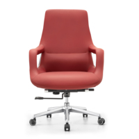 Chaise de patron de luxe de bureau à domicile ergonomique résistante à l'usure en cuir pivotant inclinable confortable