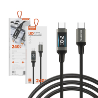 Kabel Pengisian Cepat Somostel Tipe-C ke C/IPH 60W/27W/240W Pengisian Cepat & Transfer Data Berkecepatan Tinggi dengan Layar LED