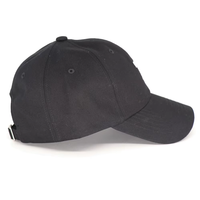 Zwarte katoenen pet met aangepaste blauwe logo-borduring, verstelbaar, ongestructureerd, baseballcap voor heren en dames, voor dagelijks gebruik buitenshuis