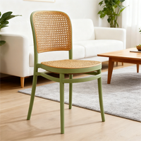 Chaise de salle à manger moderne empilable nordique en tissu bicolore mobilier de salle à manger restaurant chaises d'extérieur