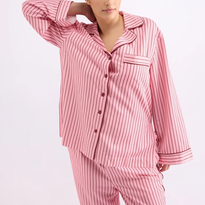 Pijamas de Viscosa Hongbo <span class=keywords><strong>para</strong></span> Mujer, Suaves, a Rayas, Conjunto de <span class=keywords><strong>Dos</strong></span> Piezas, Pijamas Personalizados <span class=keywords><strong>para</strong></span> un Sueño de Lujo, Ropa de Dormir <span class=keywords><strong>para</strong></span> Mujer - Product Image 2