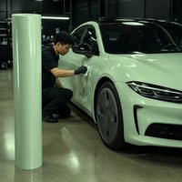 Film de protection de peinture pour voitures de luxe, film de changement de couleur brillant gris vert avec logo personnalisé en gros