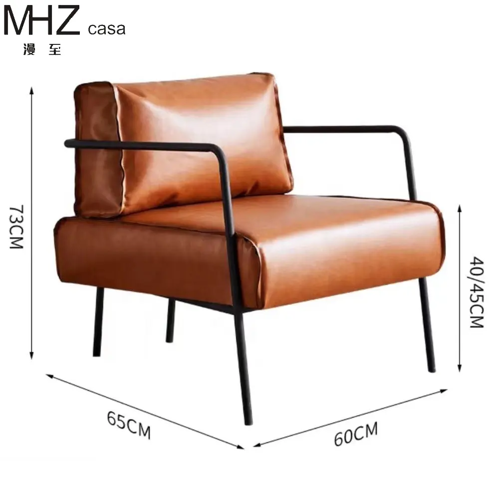 Mhz Casa Hot Selling Moderne Woonkamer Lounge Goud Roestvrij Staal Stoffering Single Air Lederen Stoelen Sofa