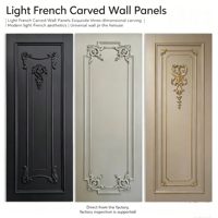 Panneau mural décoratif en MDF sculpté à motifs floraux vintage français, moulure murale décorative, panneau d'angle 3D en relief pour la décoration murale de fond