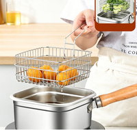 Ensemble de poêles à frire carrées à fond plat en acier inoxydable 316 avec poignée en bois amovible, idéales pour le camping, avec panier à friture et grille de cuisson vapeur