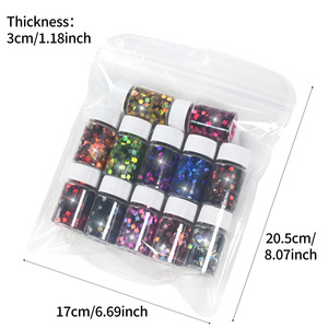 12 Colors Holographic Iridescent Autumn Maple Leaf Nail Glitter <b>Sequins</b> Nail <b>Art</b> Flakes for Nails Decoration - Product Image 6
