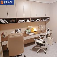 Bureau d'ordinateur mural personnalisé avec étagère intégrée pour chambre à coucher et espace de rangement