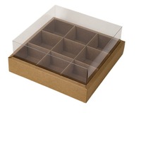 Boîtes d'emballage transparentes pour gâteaux et desserts, 4 à 9 compartiments, pour tartes aux fruits, mini-gâteaux, pâtisseries, à emporter