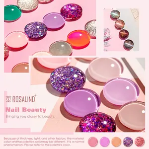 Rosalind oem logo personnalisé marque privée ongles art couleurs gel vernis tremper laque à ongles uv/led lampe gel vernis pour la vente en gros