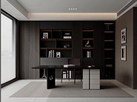 Étagère intégrée de style grille moderne, bibliothèque de salon blanche personnalisée