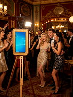 Photomaton en bois rétro de haute qualité, 18,5 pouces, double face, écran tactile, design portable et pliable