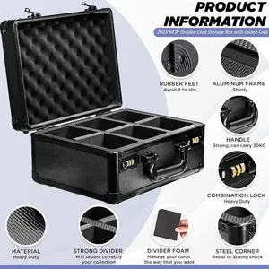 Đầy màu sắc trung quốc nhà máy tùy chỉnh nhôm thể thao thẻ trường hợp, 3 Hàng phân loại thẻ slab lưu trữ trường hợp <span class=keywords><strong>Box</strong></span> với giá tốt đẹp - Product Image 3