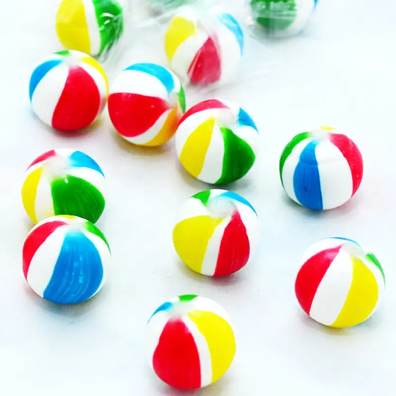 Funny beach ball shape bulk Asian candy hard fruity flavor candy OEM confectionery