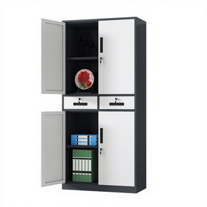 Armoire de classement en acier à deux portes vitrées pour bureau, vente en gros - Product Image 2