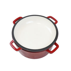 Plaque de cuisson en fonte 2 en 1, Logo personnalisé, en fonte émaillée, four néerlandais à Double usage avec couvercle de cuisson - Product Image 5