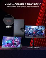 Moniteur portable AHXJKA 16 pouces à écran unique 144Hz 2.5K 2560*1600 avec étui en cuir pour une expérience de jeu fluide sur PS5, Switch, Windows et Mac