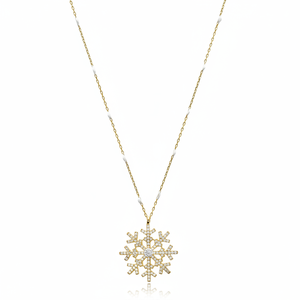 Nouveau flocon de neige Design blanc émail chaîne collier turc à la main en gros 925 bijoux en argent Sterling - Product Image 2